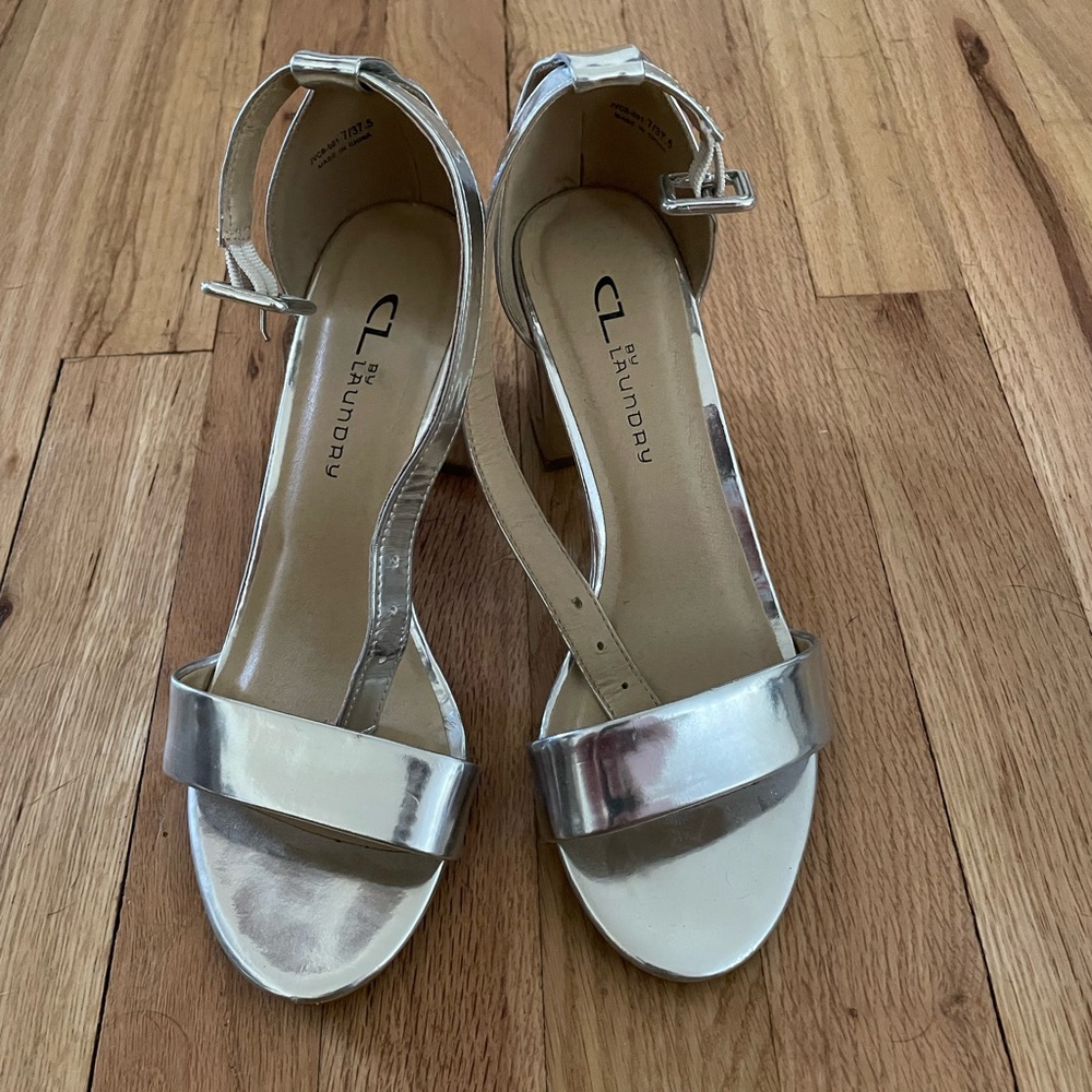 Silver Chinese laundry heels